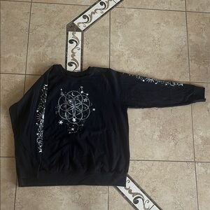 Torrid Astrological Black Sweatshirt with White Star Design